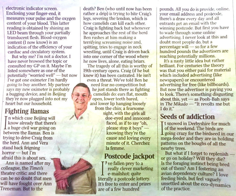 Matthew Parris article about Free Postcode Lottery